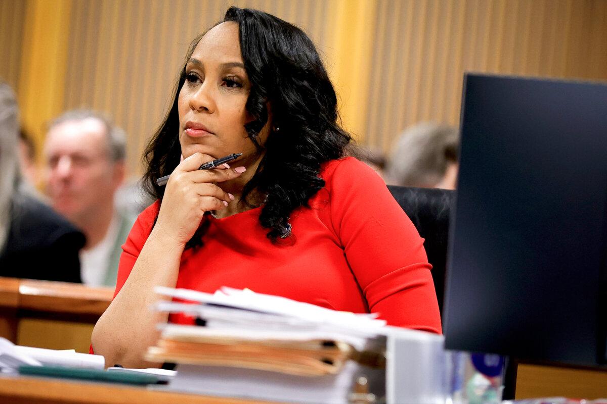 Fulton County District Attorney Fani Willis looks on during a hearing on the Georgia election interference case in Atlanta on March, 1, 2024. (Alex Slitz/AP)