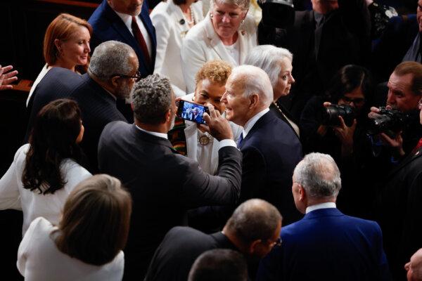 President Joe Biden arrives to deliver the State of the Union address during a joint meeting of Congress in the House chamber at the U.S. Capitol on March 07, 2024. (Chip Somodevilla/Getty Images)