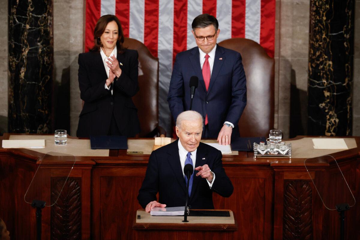President Joe Biden delivers the State of the Union address during a joint meeting of Congress in the House chamber at the U.S. Capitol, on March 07, 2024. (Chip Somodevilla/Getty Images)