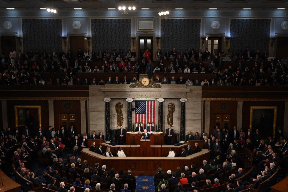 President Joe Biden delivers the State of the Union address in the House Chamber of the US Capitol in Washington on March 7, 2024. (Saul Loeb/AFP via Getty Images)