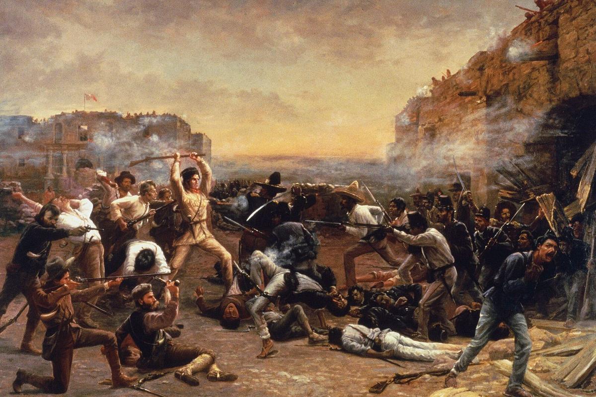 "The Fall of the Alamo," by Robert Jenkins Onderdonk, depicts Davy Crockett's last stand against the Mexican Gen. Santa Anna and his men. (Public Domain)