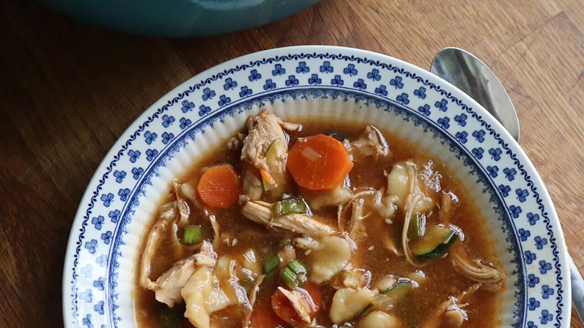 Korean Hand-Torn Noodle Soup With Chicken Lifts the Spirit