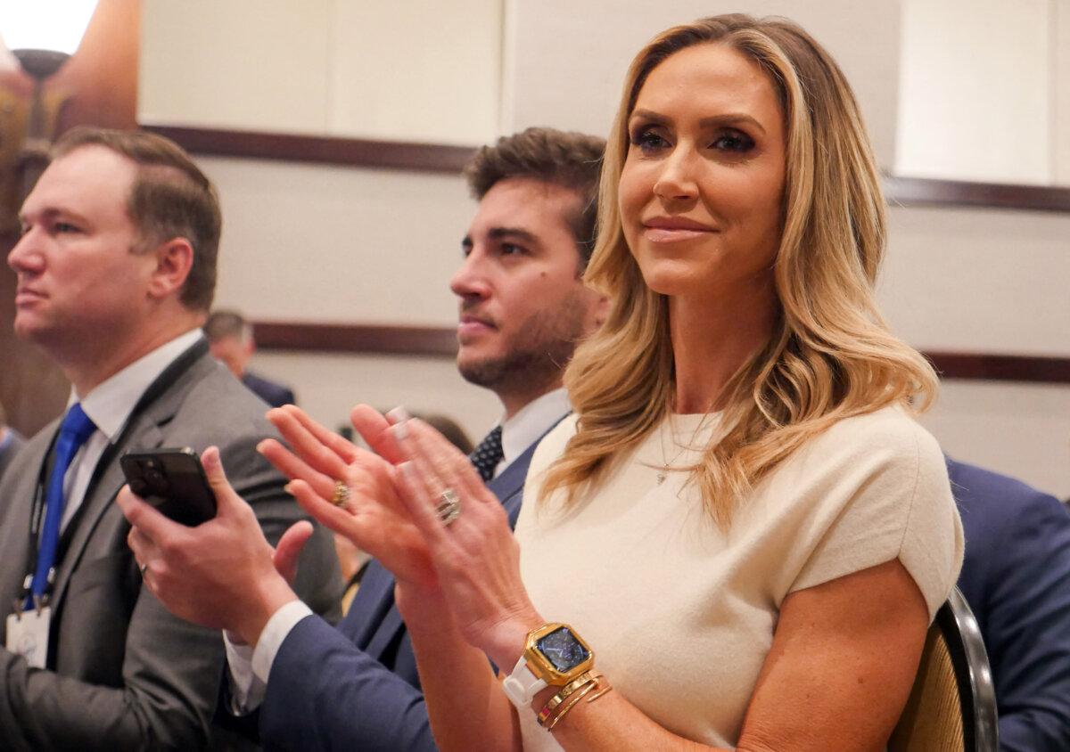 Lara Trump, daughter-in-law of former President Donald Trump, attends the Republican National Committee (RNC) Spring meeting in Houston, Texas, on March 8, 2024. (Cécile Clocheret/AFP via Getty Images)