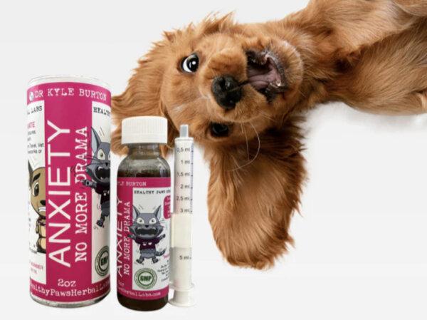 No More Drama Dog & Cat Anxiety Relief makes traveling easier for both pets and their owners. (Photo courtesy of Healthy Paws Herbal)