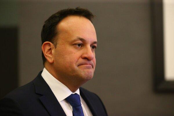 Taoiseach Leo Varadkar speaking to the media at Dublin Castle as counting for the twin referenda to change the Constitution on family and care continues, in Dublin on March 9, 2024. (Damien Storan/PA Wire)