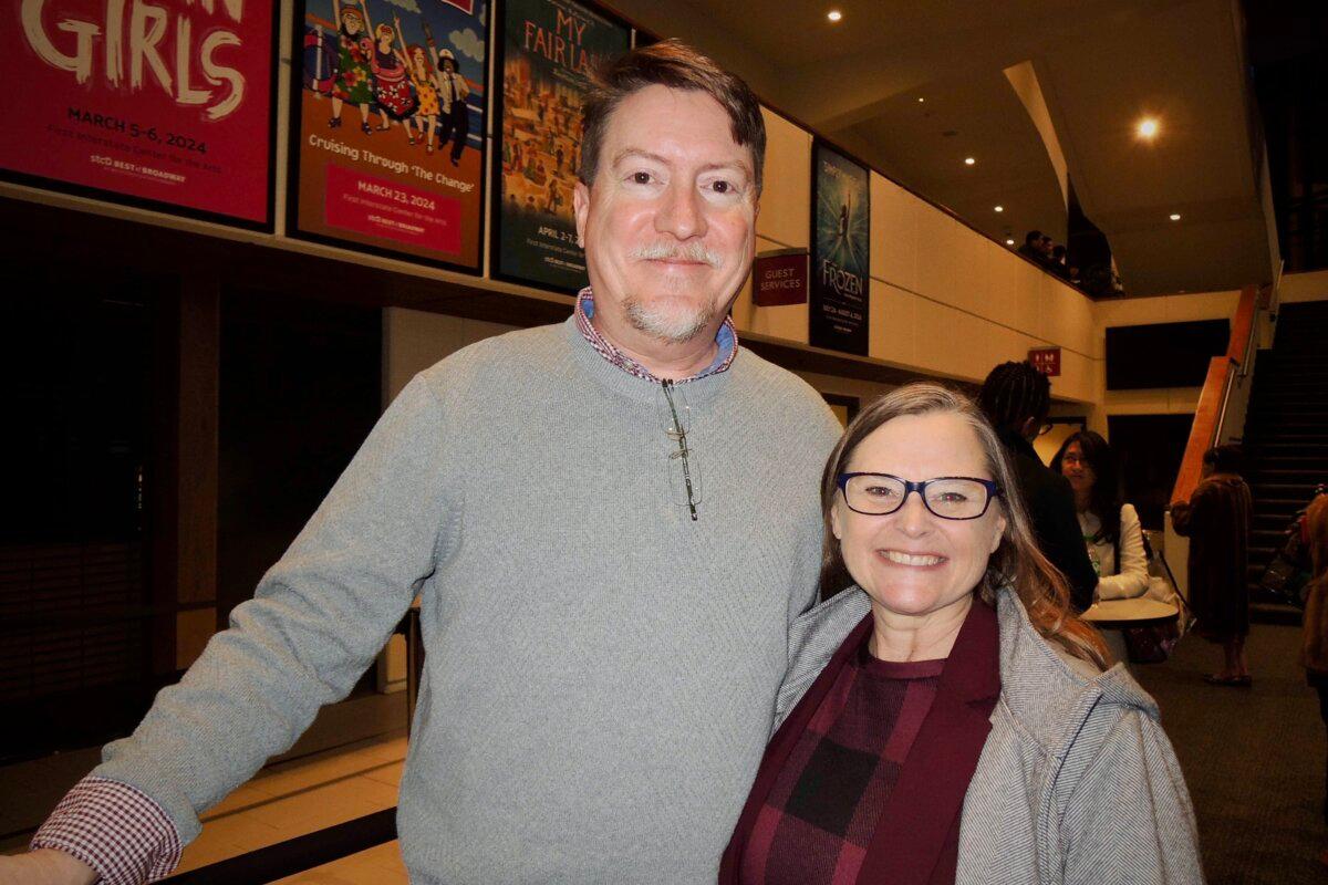 Chris and Laura Booker enjoyed Shen Yun's evening performance at the First Interstate Center for the Arts on March 9, 2024. (Mary Zhang/The Epoch Times)