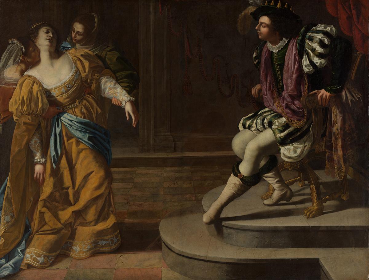 "Esther Before Ahasuerus," 1620s, by Artemisia Gentileschi. Oil on canvas; 82 inches by 107 3/4 inches. The Metropolitan Museum of Art, New York. (Public Domain)