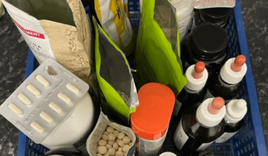 The natural remedies and supplements used by Ali Lilley in February 2024. (Courtesy of Ali Lilley)