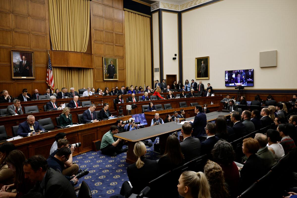 Former Special Counsel Robert Hur testifies before the House Judiciary Committee in the Rayburn House Office Building on Capitol Hill on March 12, 2024. (Chip Somodevilla/Getty Images)