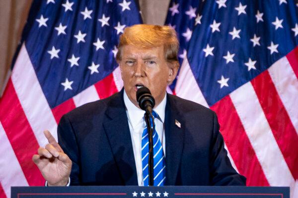 Republican presidential candidate former President Donald Trump speaks on Super Tuesday at Mar-a-Lago Club in Palm Beach, Fla., on March 5, 2024. (Madalina Vasiliu/The Epoch Times)