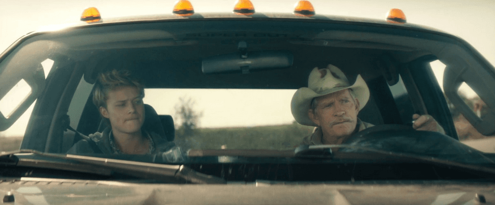 Erwin Vandeveer (Rudy Pankow, L) and Merle Luskey (Thomas Haden Church), in "Accidental Texan." (Everett Collection/Roadside Attractions)
