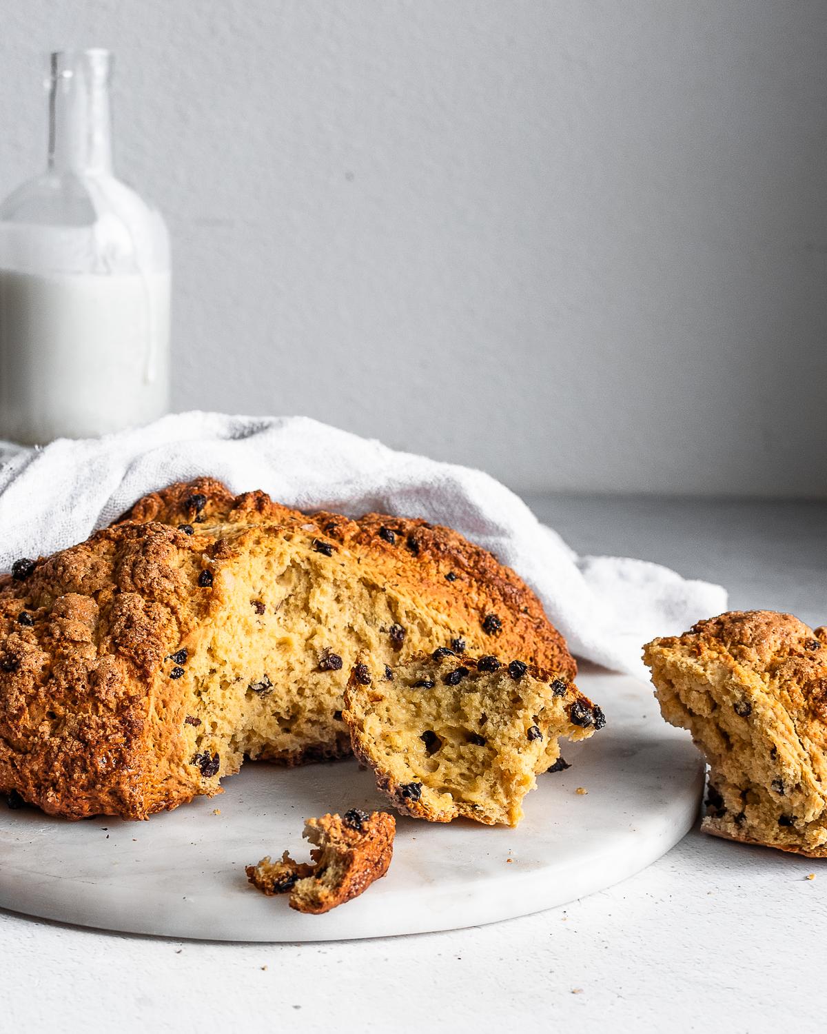 The sweeter American soda bread is often enriched with sugar and fresh eggs and dotted with currants and caraway seeds. (Jennifer McGruther)
