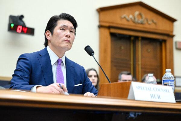 Special counsel Robert Hur listens as he testifies before a House Judiciary Committee hearing on his probe into President Joe Biden's mishandling of classified materials after serving as vice president, on Capitol Hill in Washington on March 12, 2024. (Mandel Ngan/AFP via Getty Images)