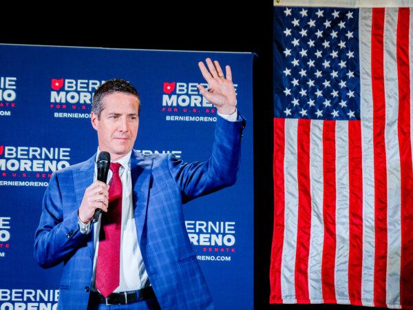 Cleveland entrepreneur Bernie Moreno kicks off his 2024 Ohio U.S. Senate campaign with an event in suburban Cincinnati on April 18, 2023. (Everitt Townsend)