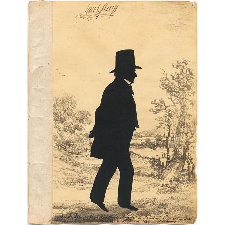 Drawing silhouettes was a common pastime in the early 19th century, especially prior to the invention of the camera. This silhouette depicts Jacob Hays. (Public Domain)