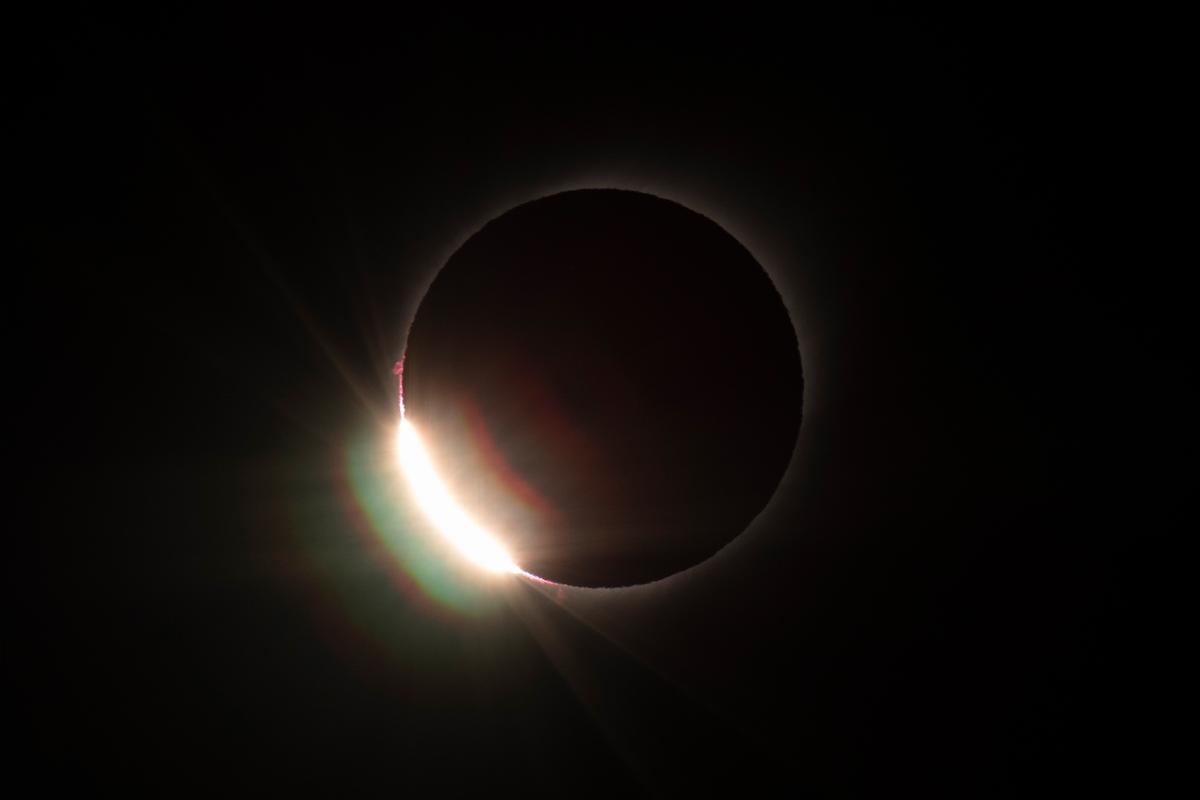 The diamond ring effect seen during the total solar eclipse from El Molle, Chile, on July 2, 2019. (STAN HONDA/AFP via Getty Images)