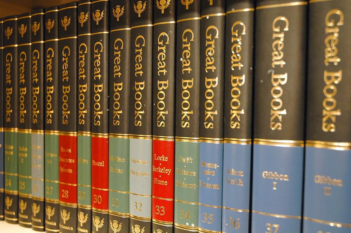 Encyclopedia Britannica's "Great Books" series aimed to supply the best of Western civilization's writings in one accessible series. "Great Books" has become a term for the foundational works of Western thought and civilization. (Rdsmith4/CC BY-SA 2.0)