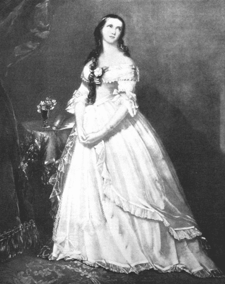 Helena Lyons is "Pauline" in "The Lady of Lyons," in an 1898 sketch. William Henry Fry used the play as a basis for his opera, "Leonora." (Public Domain)