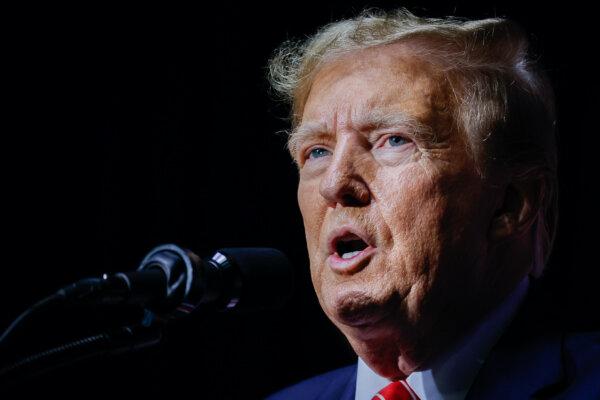 Republican presidential candidate and former President Donald Trump addresses a campaign rally at the Forum River Center in Rome, Ga., on March 9, 2024. (Chip Somodevilla/Getty Images)