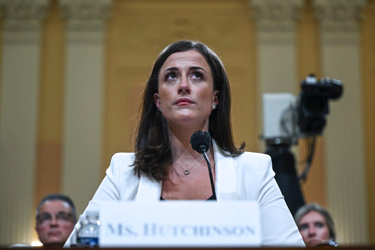 Cassidy Hutchinson, a top former aide to Trump White House Chief of Staff Mark Meadows, is seen in a file photo. (Brandon Bell/Getty Images)