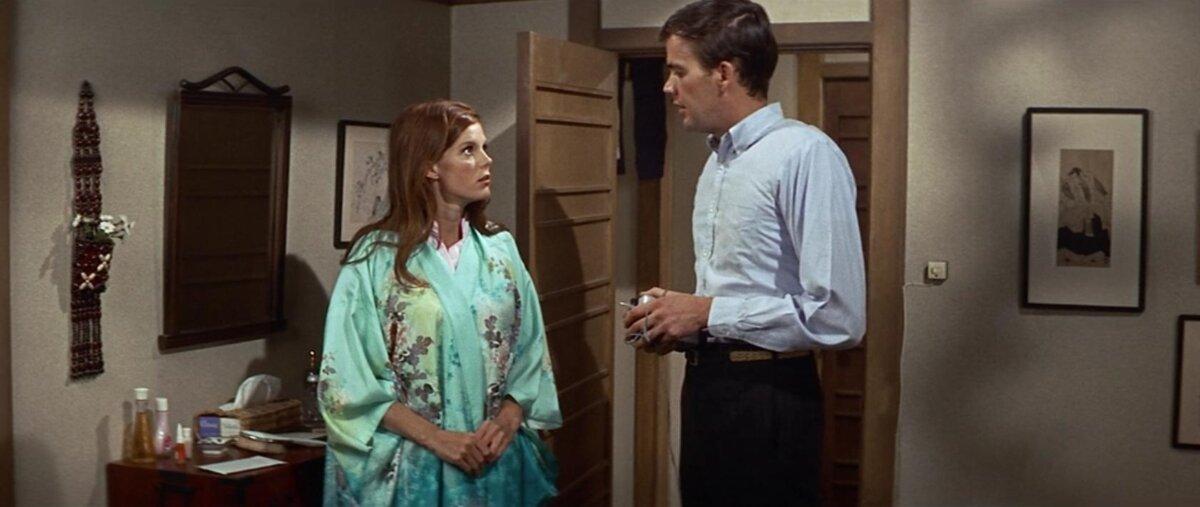 Christine Easton (Samantha Eggar) and Steve Davis (Jim Hutton), in "Walk, Don't Run." (Columbia Pictures)
