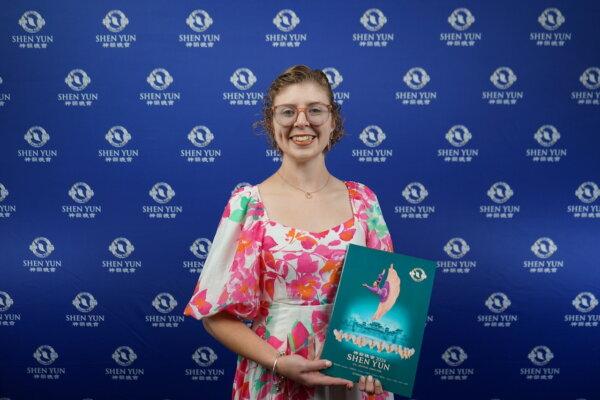 Sarah Marriott attends Shen Yun Performing Arts at Capitol Theatre in Sydney, Australia, on March 17, 2024. (NTD)