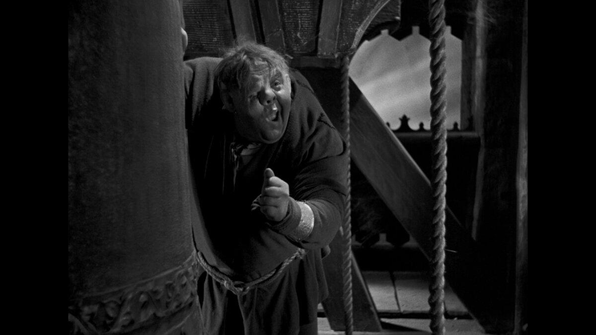 Charles Laughton as Quasimodo, in "The Hunchback of Notre Dame." (RKO Radio Pictures)