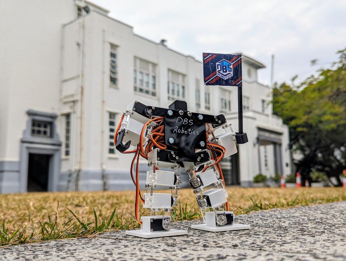Four secondary school students from Diocesan Boys' School earlier built a humanoid robot that is only 141 mm (5.5 inches) tall, the world's smallest of such devices. They gained the Guinness World Records certification in January this year. (Courtesy of DBS Robotics)