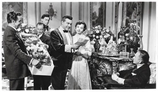 Enrico Caruso (Mario Lanza, C) and Dorothy Benjamin (Ann Blyth), in "The Great Caruso." (MGM)
