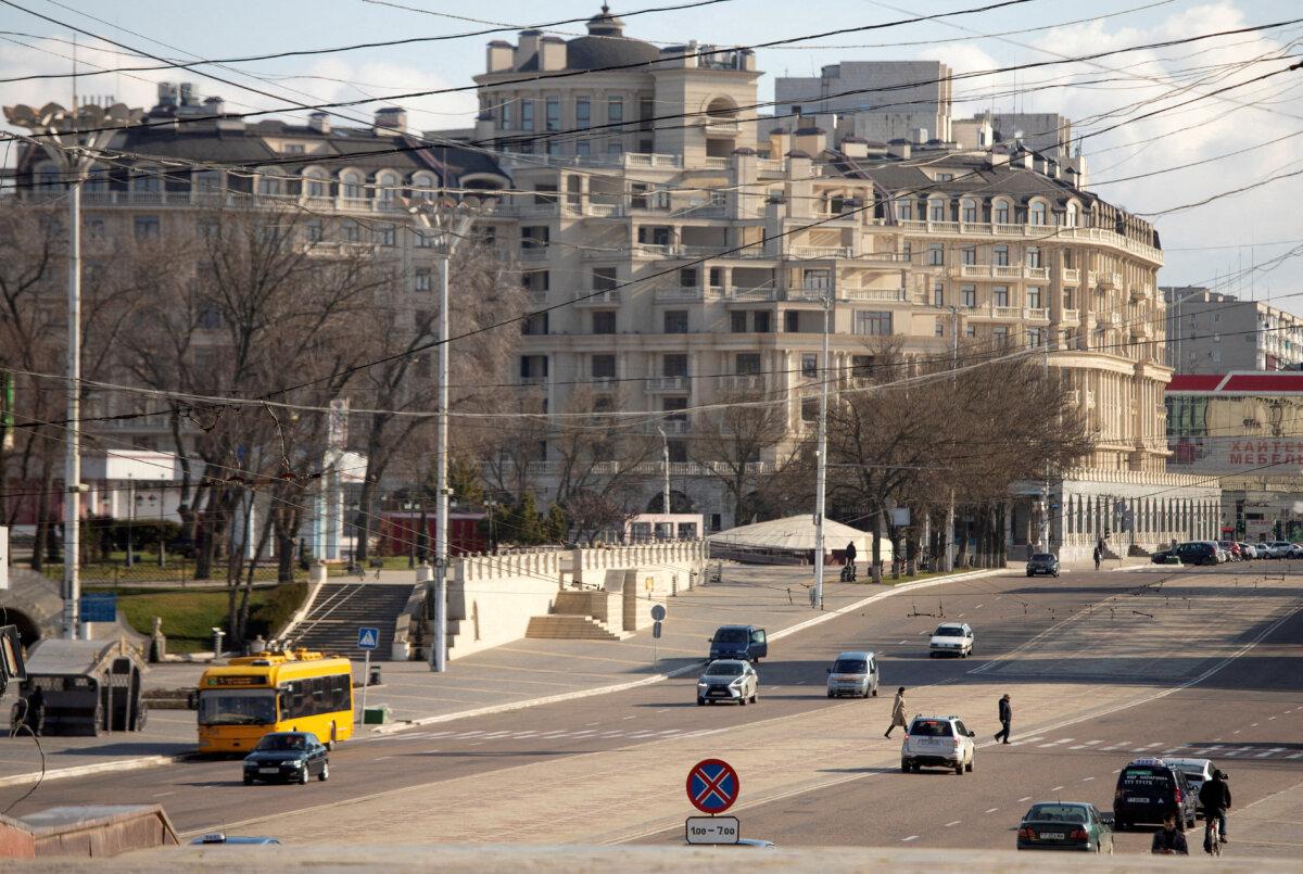 A general view shows the city of Tiraspol in Moldova's breakaway region of Transnistria, on Feb. 23, 2023. (Vladislav Bachev/Reuters)