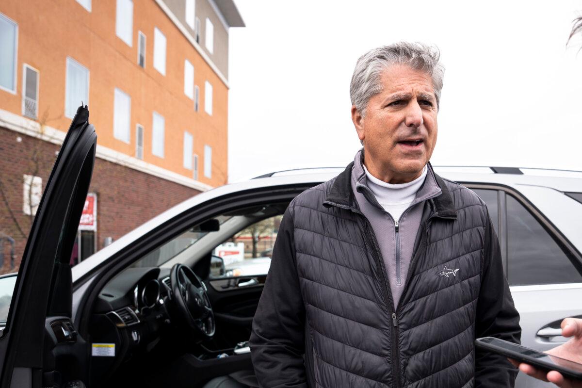 Joseph Anter speaks with The Epoch Times after casting his vote at a polling place in Avon, Ohio, on March 19, 2024. (Madalina Vasiliu/The Epoch Times)