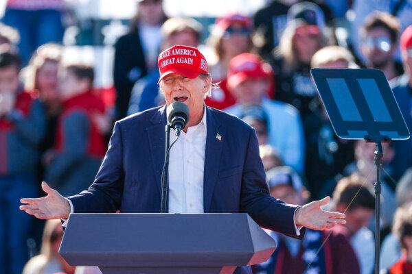 Former President and Republican presidential candidate Donald Trump speaks during a Buckeye Values PAC Rally in Vandalia, Ohio, on March 16, 2024. (Kamil Krzaczynski/AFP via Getty Images)