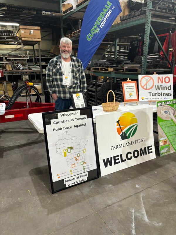 Tom Wilcox, a Wisconsin community leader and member of Farmland First, at an event in 2024. (Courtesy of Barb Machtan)
