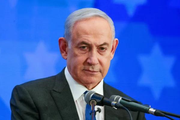 Israeli Prime Minister Benjamin Netanyahu addresses the Conference of Presidents of Major American Jewish Organizations in Jerusalem on Feb. 18, 2024. (Ronen Zvulun/Reuters)