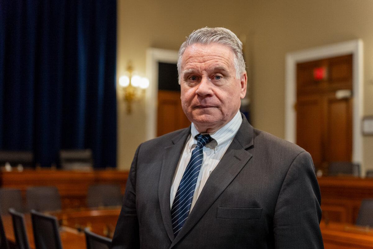 Rep. Chris Smith (R-N.J.), chair of the  Congressional-Executive Commission on China, after a hearing about the Chinese Communist Party's (CCP's) forced organ harvesting in Washington on March 20, 2024. (York Du/The Epoch Times)