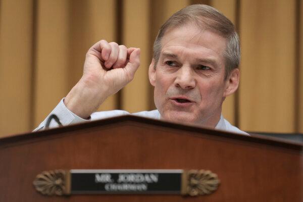 Chairman of the House Judiciary Committee Rep. Jim Jordan (R-Ohio) questions former special counsel Robert K. Hur as Hur testifies before the House Judiciary Committee in Washington on March 12, 2024. (Win McNamee/Getty Images)
