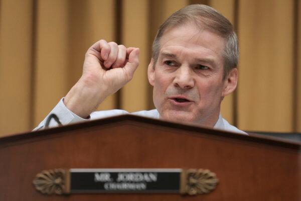 Chairman of the House Judiciary Committee Rep. Jim Jordan (R-Ohio) questions former special counsel Robert K. Hur as Hur testifies before the House Judiciary Committee in Washington on March 12, 2024. (Win McNamee/Getty Images)