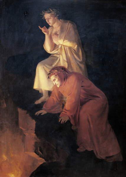 Dante and Virgil visiting Hell, as depicted in 'Inferno,' 1855, by Rafael Flores. (Public Domain)