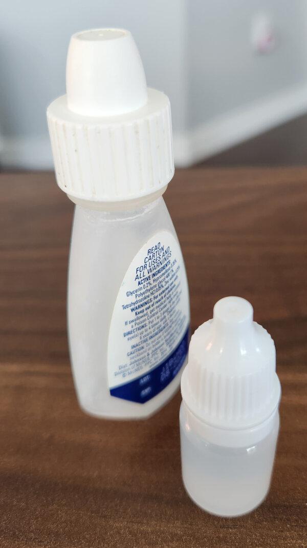 Eye drops are consumed rather slowly. Decant into much smaller bottles for a travel win. (Myscha Theriault/TNS)