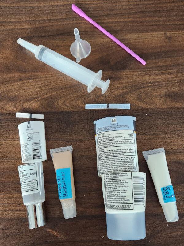 Nearly empty product tubes often contain enough to last a few weeks on the road, if properly decanted. Needleless kitchen syringes and silicone cosmetic spatulas help salvage every last drop. (Myscha Theriault/TNS)