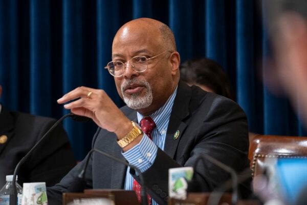 Rep. Glenn Ivey (D-Md.) speaks during a hearing on Biden-Mayorkas CBP’s one mass-parole scheme in Washington on March 21, 2024. (Madalina Vasiliu/The Epoch Times)