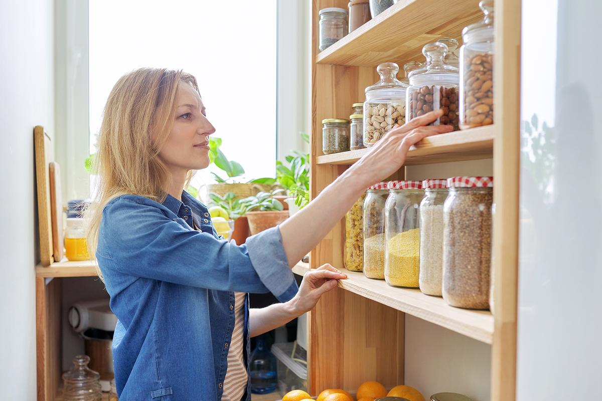 Be prepared by organizing your pantry into different categories of food: almost ready-to-eat, cooking essentials, and freeze-dried meals. (VH-studio/shutterstock)