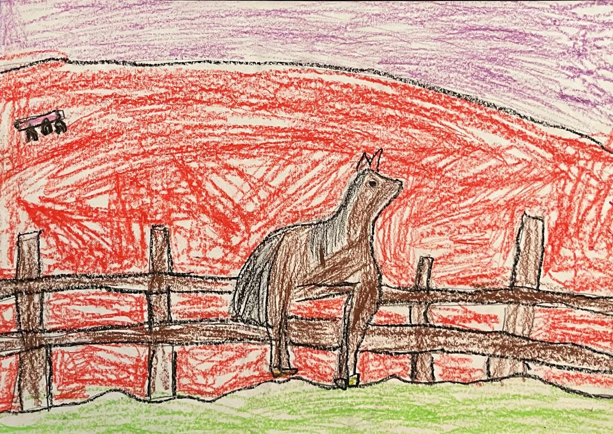 Ms. Hoffman's first rodeo piece, done when she was in kindergarten. (Courtesy of The Hoffmans)