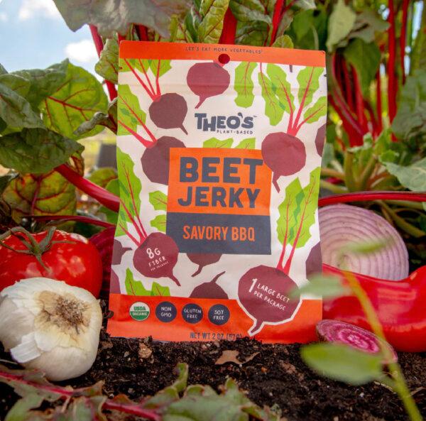 Theo's Beet Jerky make traveling tastier for meat-eaters, vegetarians and vegans alike. (Photo courtesy of Theo's Beet Jerky)