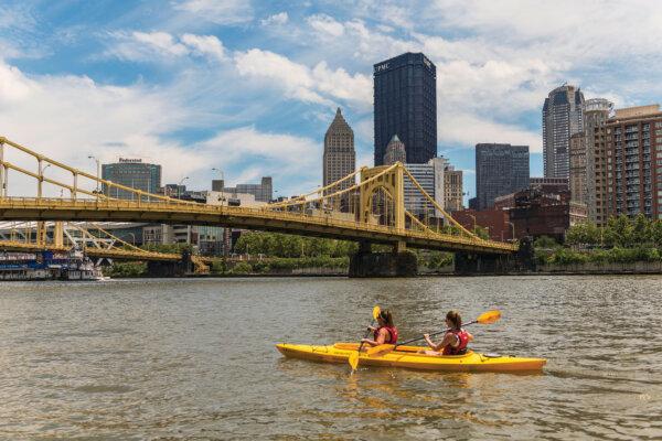 Kayaking on the Allegheny River is just one of the water activities available in Pittsburgh. (J.P. Diroll/Visit Pittsburgh)