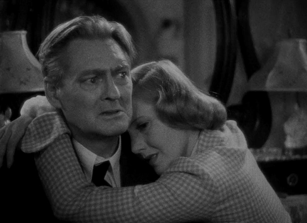 Grandpa Martin Vanderhof (Lionel Barrymore) and Alice Sycamore (Jean Arthur), in "You Can't Take it With You." (Columbia Pictures)