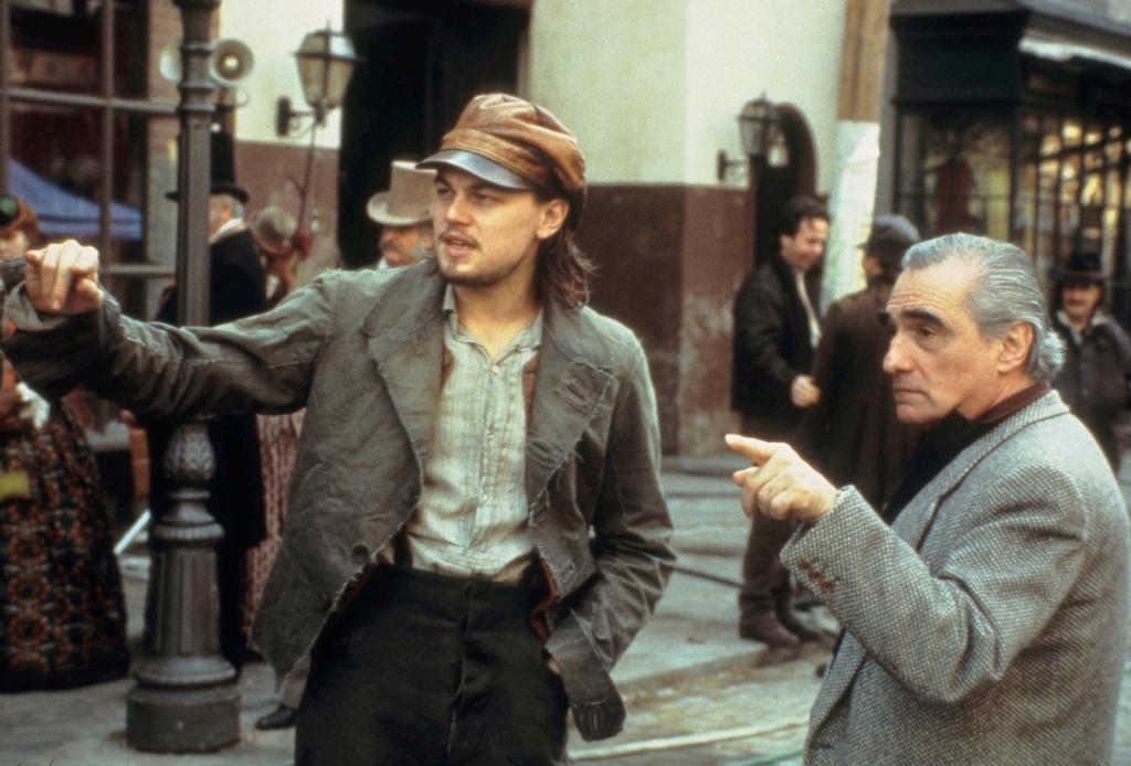 Leonardo di Caprio (L) and director Martin Scorcese on the set of "Gangs of New York." (Miramax Films)