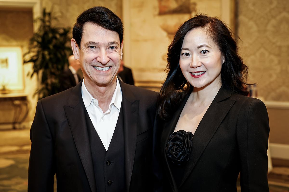 Jim Breyer and Angela Chao attend an awards luncheon in Los Angeles on Jan. 12, 2024. (Frazer Harrison/Getty Images)
