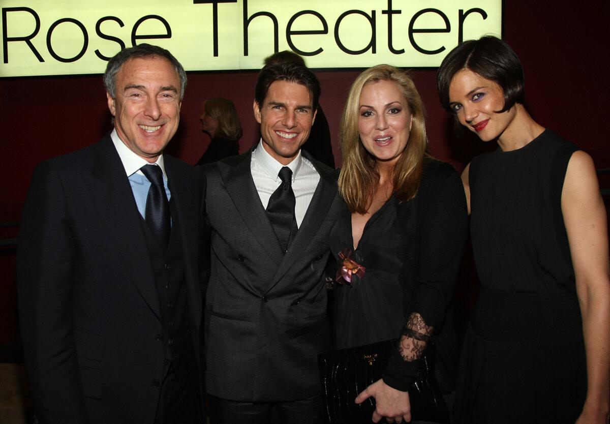 Chairman and CEO of MGM Harry Sloan (L), actor Tom Cruise (2nd L), chairperson of MGM Worldwide Motion Picture Group Mary Parent (2nd R), and actress Katie Holmes (R) attend the after party for the New York premiere of "Valkyrie" at The Time Warner Center in New York City, on Dec. 15, 2008. (Stephen Lovekin/Getty Images)