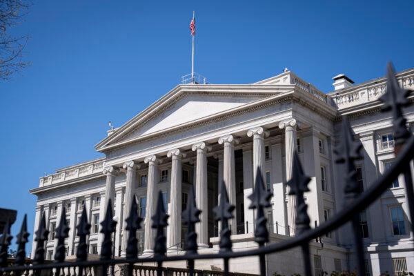 The Treasury Department in Washington on March 25, 2024. (Madalina Vasiliu/The Epoch Times)